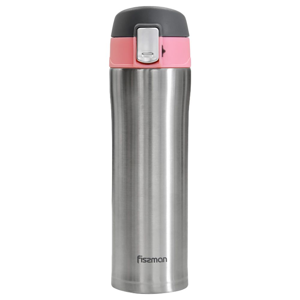 Fissman - Double Wall Vacuum Travel Mug Stainless Steel - Grey/Pink