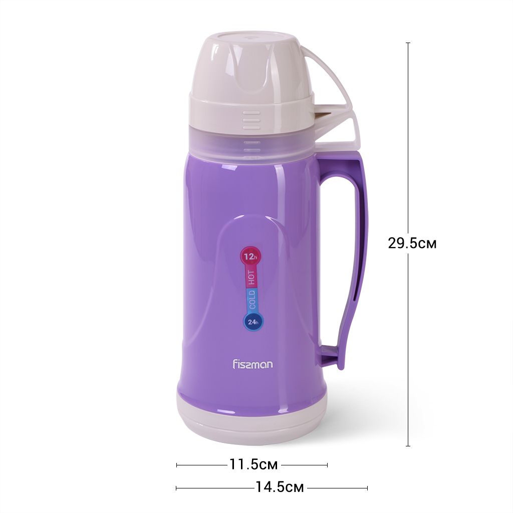 Fissman - Vacuum Flask Plastic Case w/ Glass Liner - 1000ml - Violet