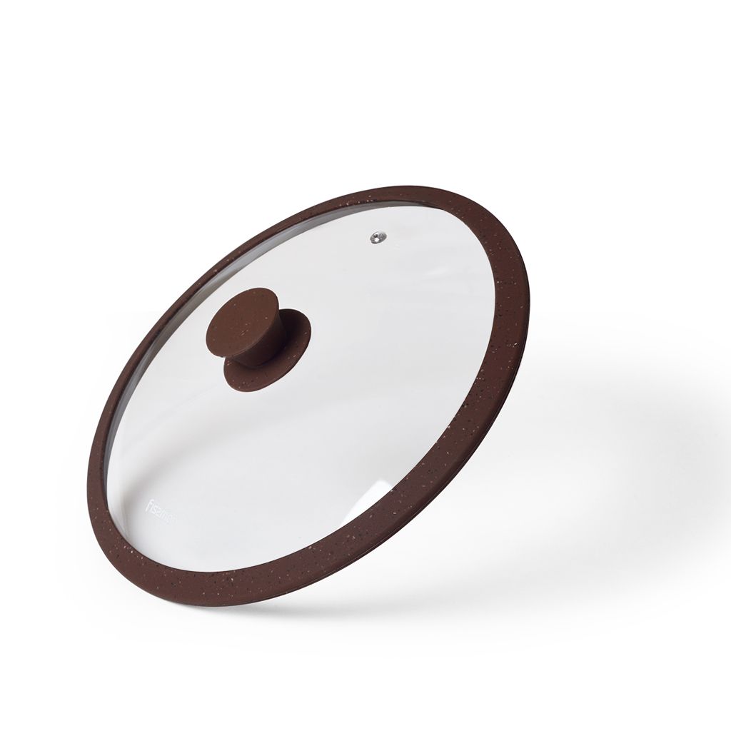 Fissman - Lid Arcades w/ Marble Silicone Rim - Glass - 24cm - Dark Brown