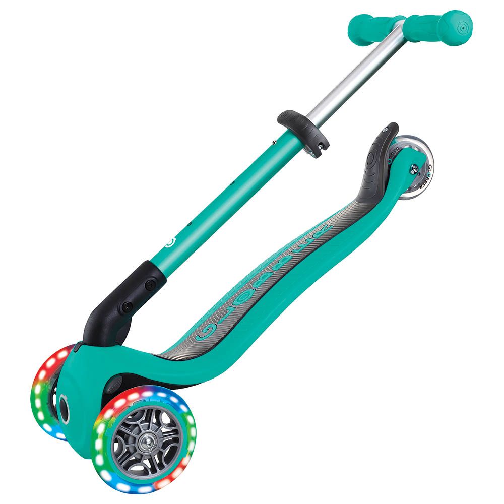 Globber - Junior Foldable Lights Scooter - Emerald Green