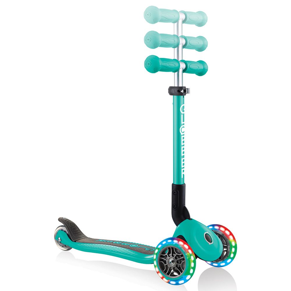 Globber - Junior Foldable Lights Scooter - Emerald Green