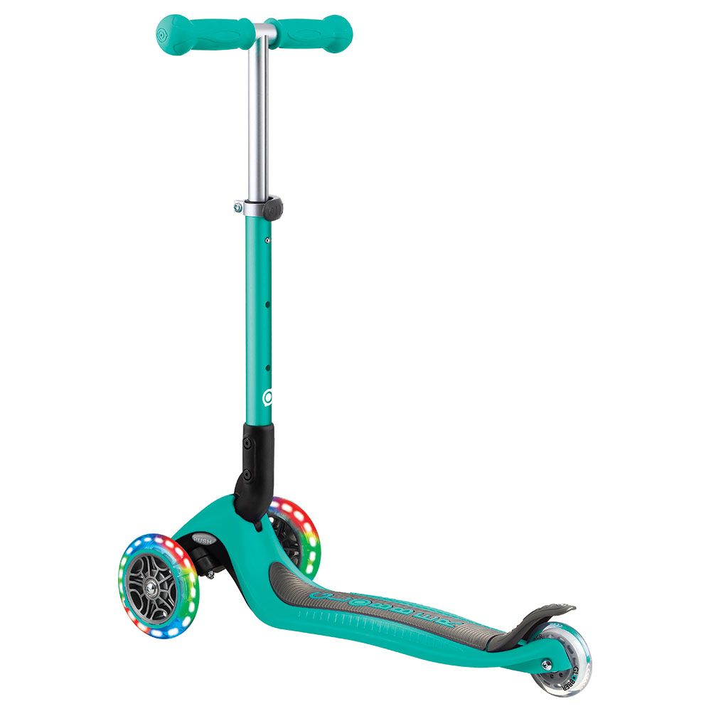 Globber - Junior Foldable Lights Scooter - Emerald Green