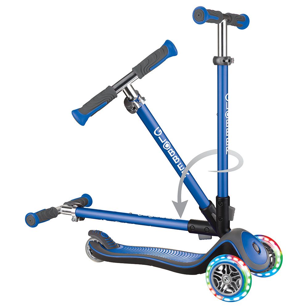 Globber - Elite Deluxe Lights Scooter - Navy Blue