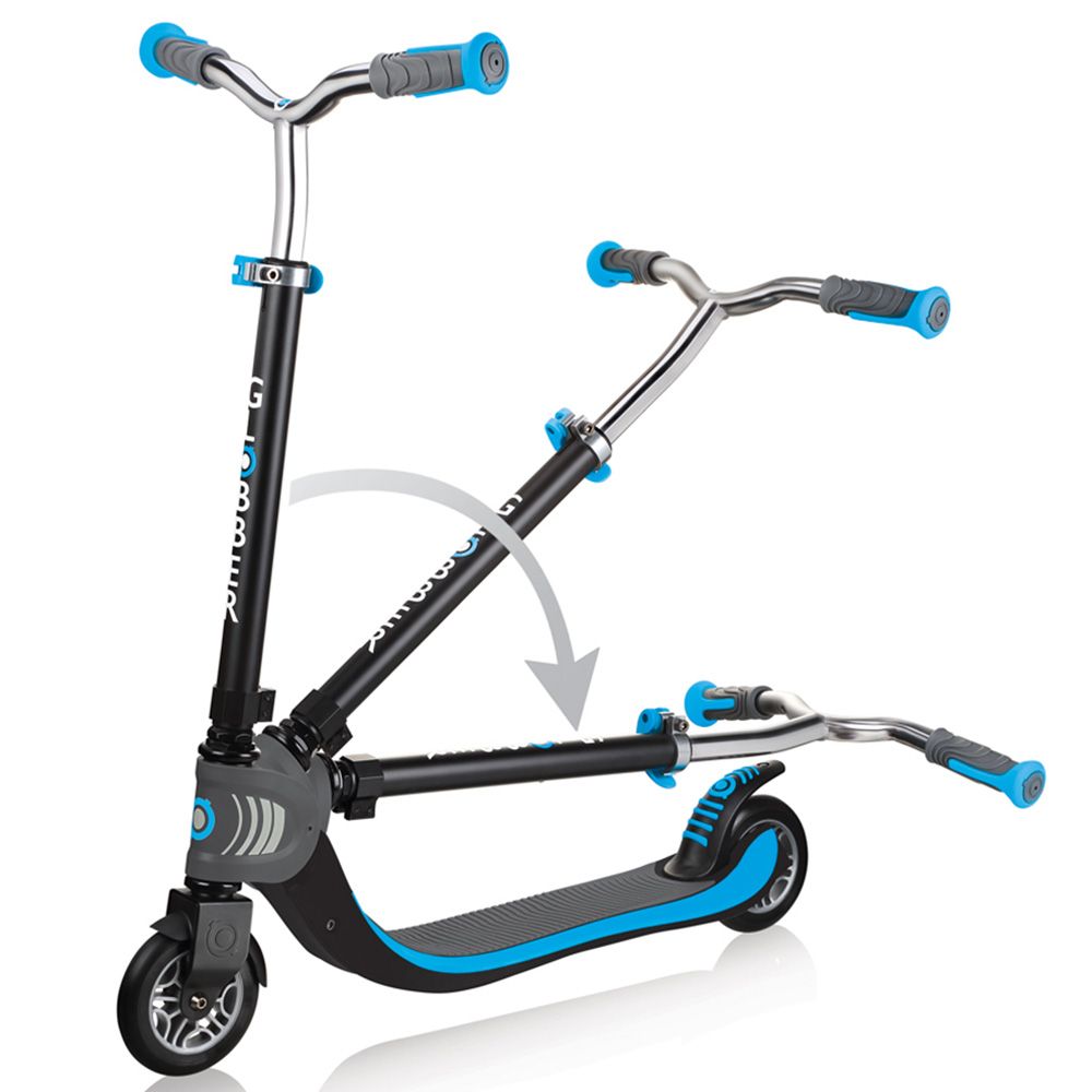 Globber - Flow Foldable Scooter 125 - Black/Sky Blue