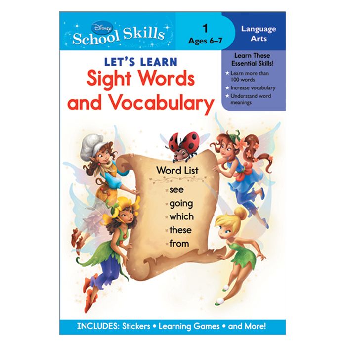 كتاب Disney- lets Learn Sight Words Vocabulary No 1 من منشورات فيرست كيد