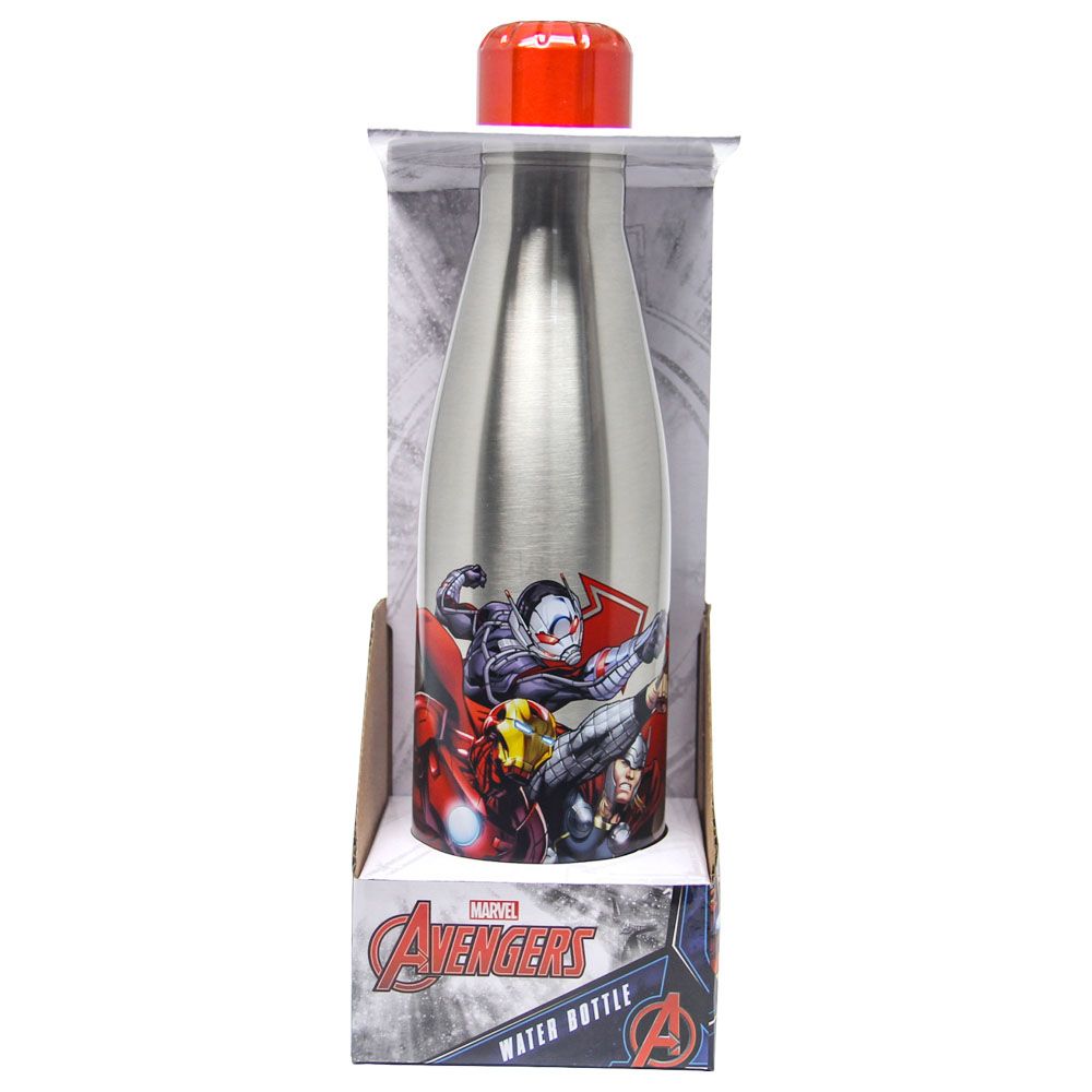 Marvel - Avengers Stainless Water Bottle 600ml - Silver