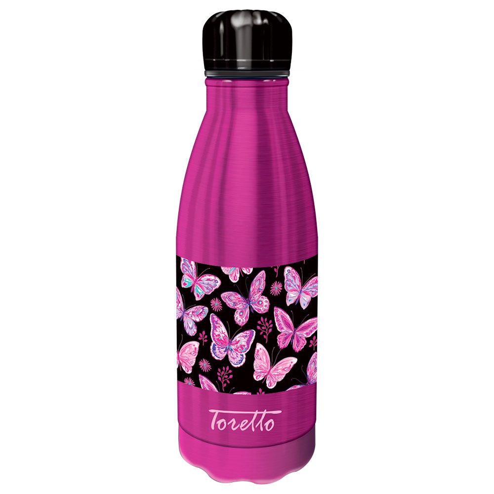 Toretto - Butterfly Stainless Water Bottle 540ml - Pink