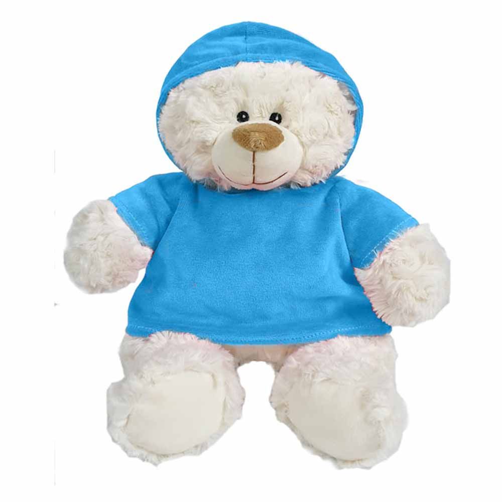 Fay Lawson - Super Soft Fluffy Bear W/ Blue Velour Hoodie