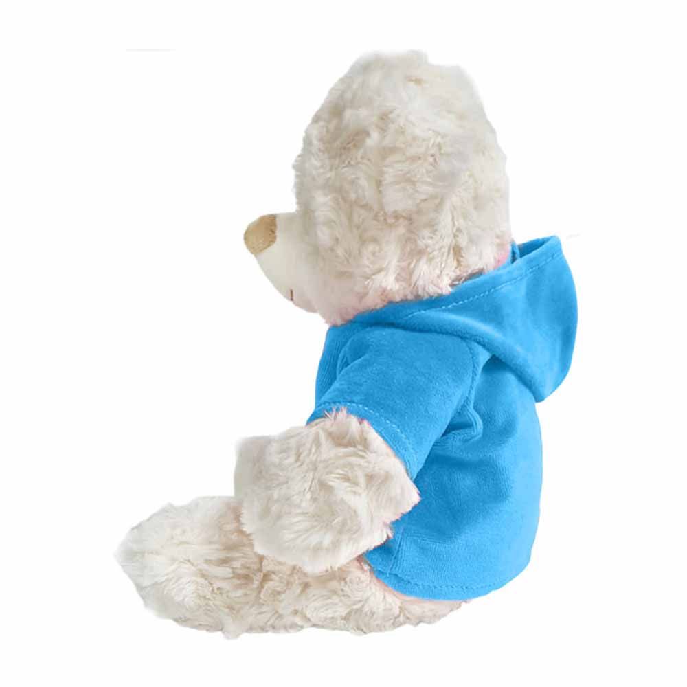 Fay Lawson - Super Soft Fluffy Bear W/ Blue Velour Hoodie