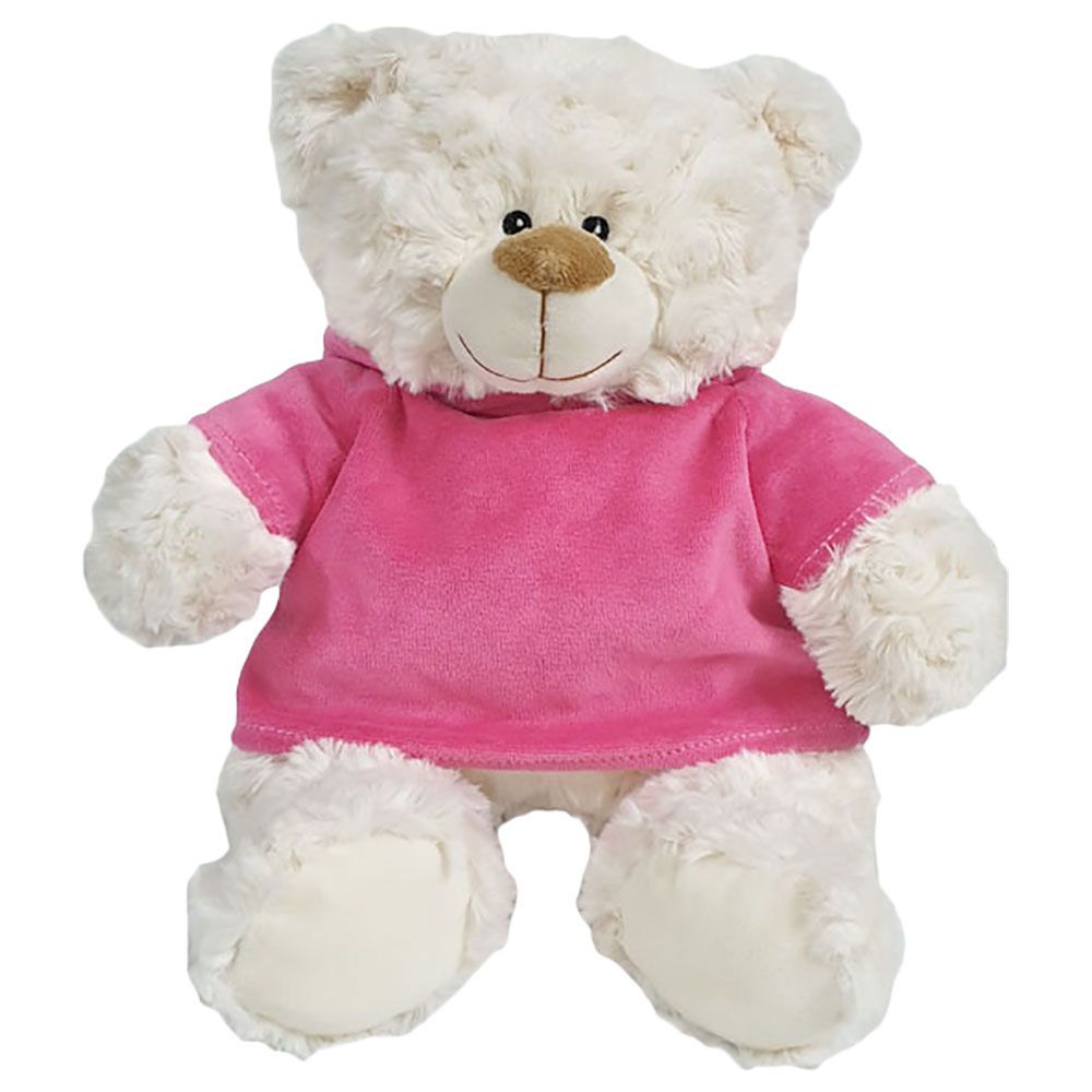 Fay Lawson - Super Soft Fluffy Bear W/ Trendy Pink Velour Hoodie