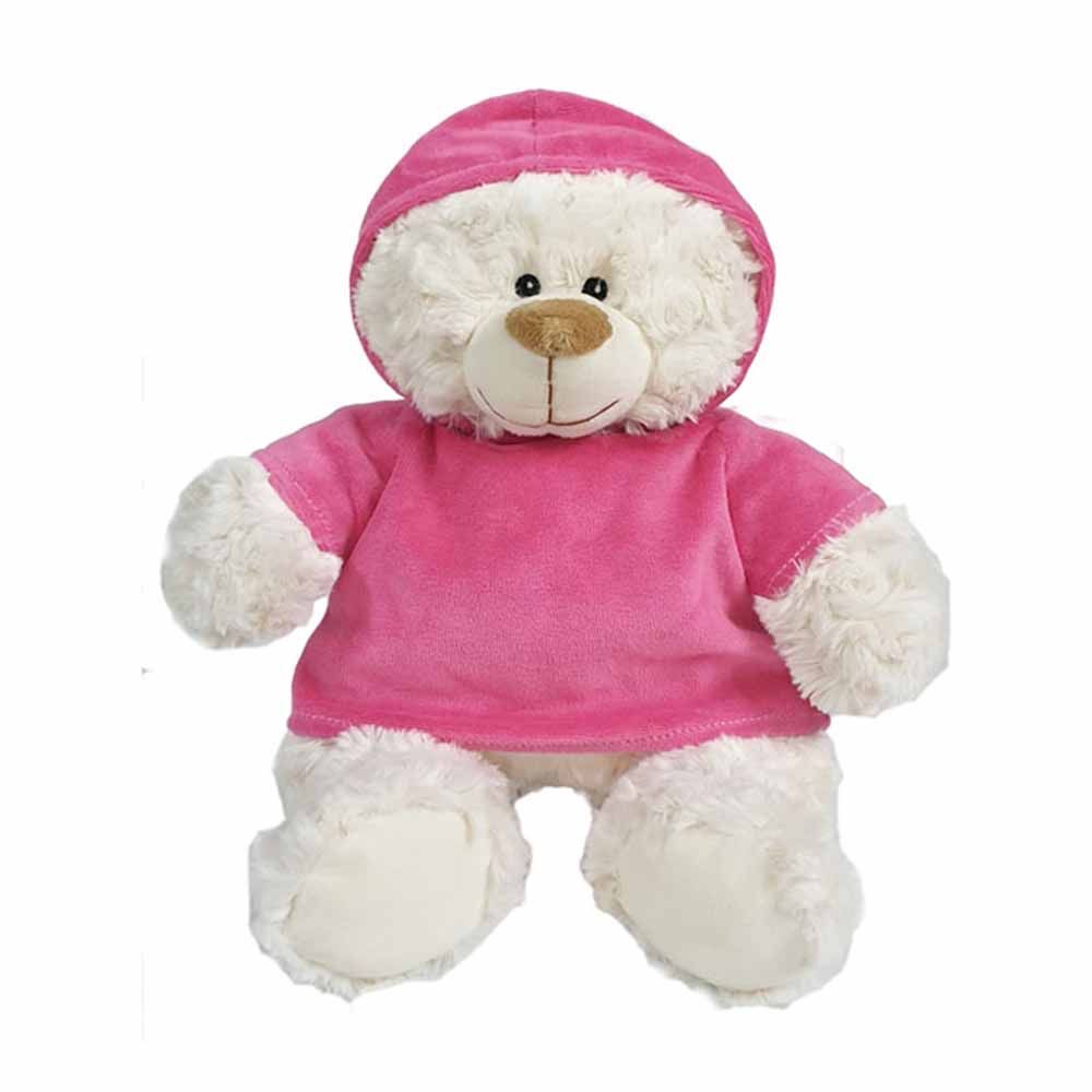 Fay Lawson - Super Soft Fluffy Bear W/ Trendy Pink Velour Hoodie