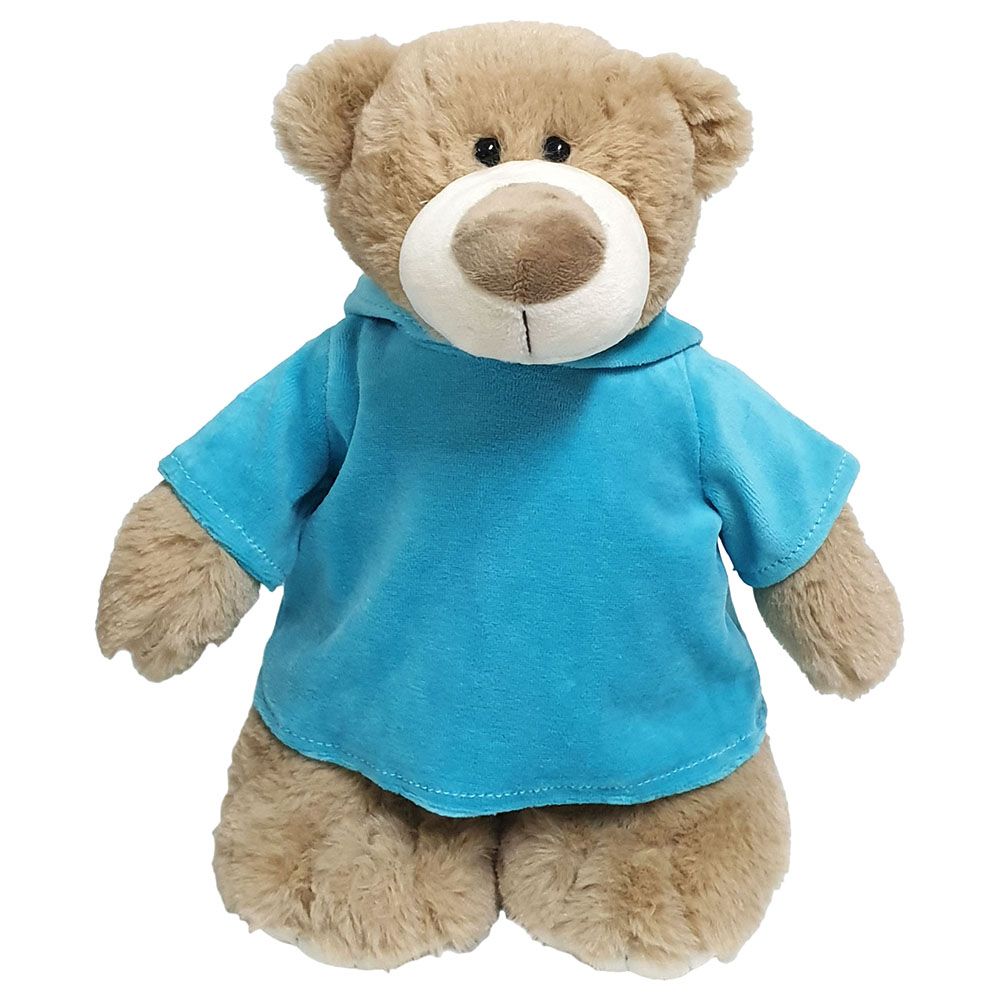 Fay Lawson - Mascot Bear W/ Trendy Blue Velour Hoodie Size 28cm