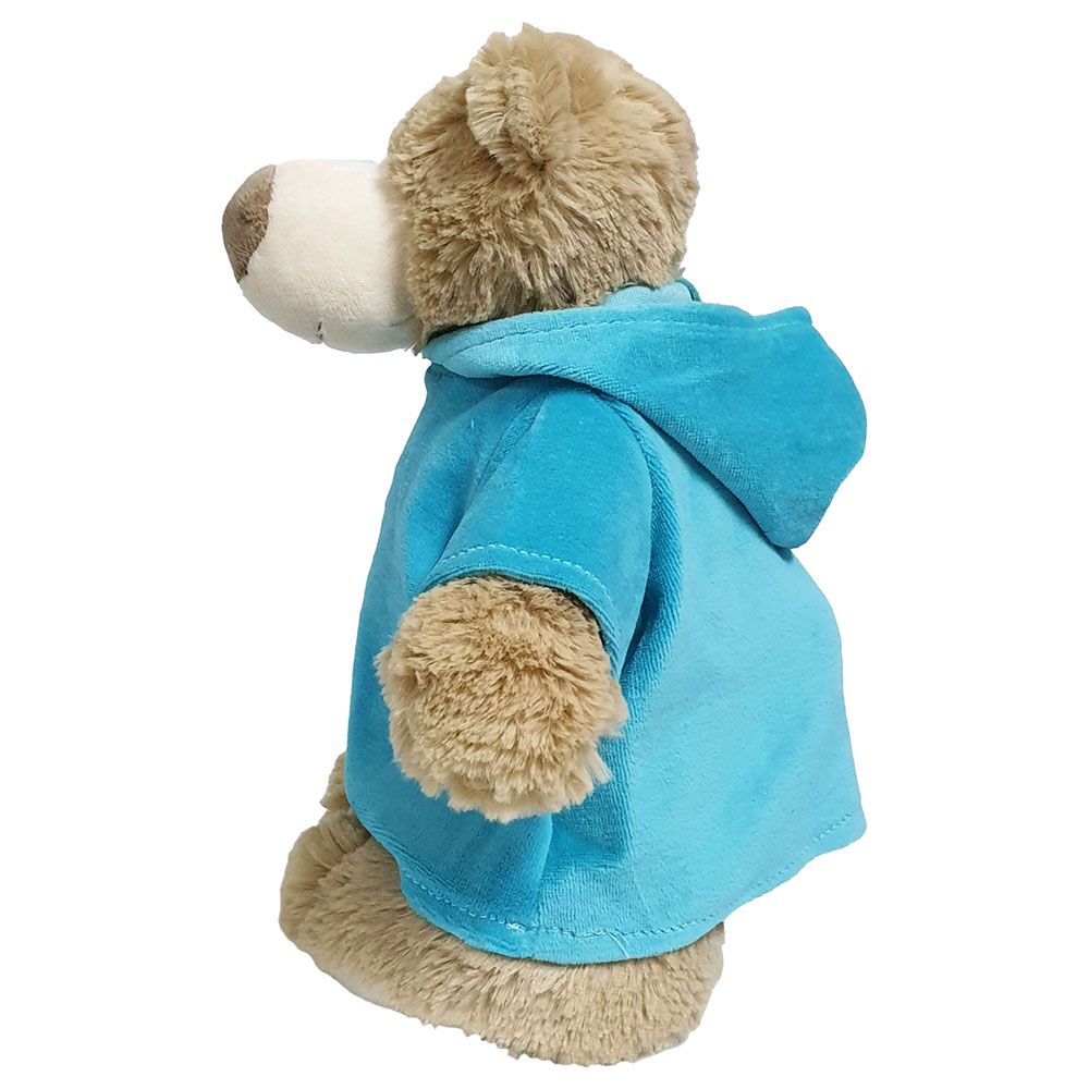 Fay Lawson - Mascot Bear W/ Trendy Blue Velour Hoodie Size 28cm