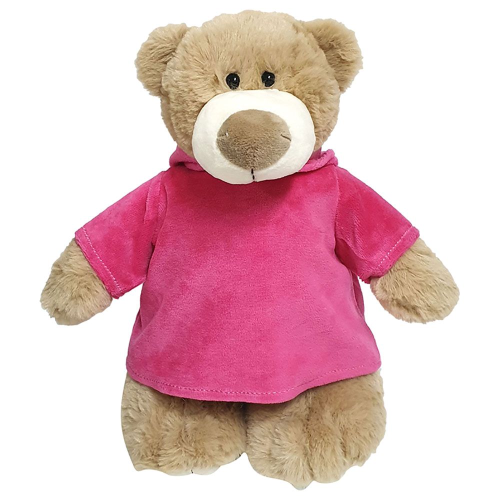 Fay Lawson - Mascot Bear W/ Trendy Pink Velour Hoodie Size 28cm