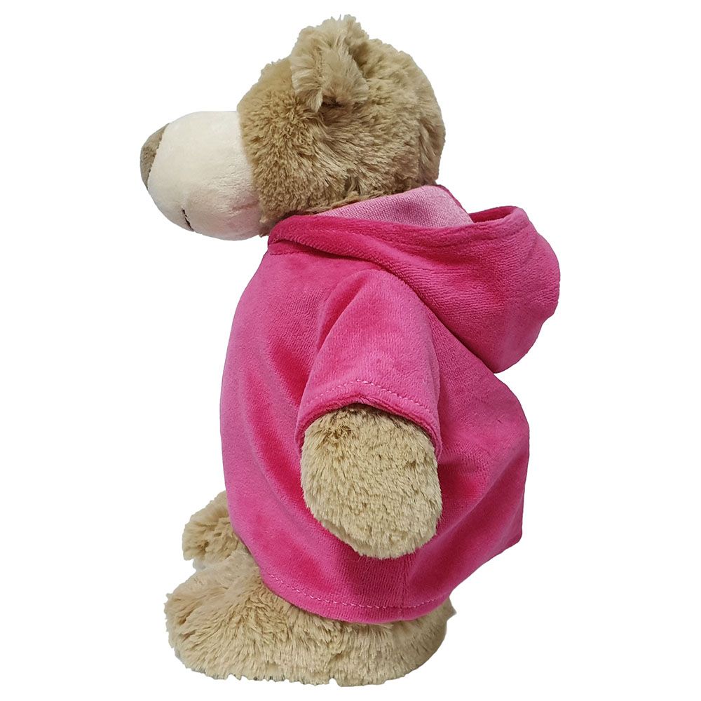 Fay Lawson - Mascot Bear W/ Trendy Pink Velour Hoodie Size 28cm