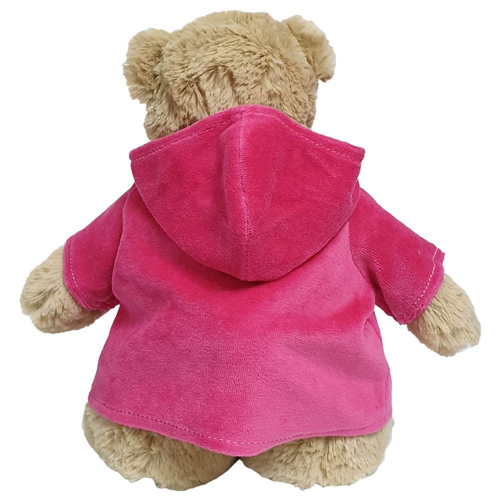 Fay Lawson - Mascot Bear W/ Trendy Pink Velour Hoodie Size 28cm