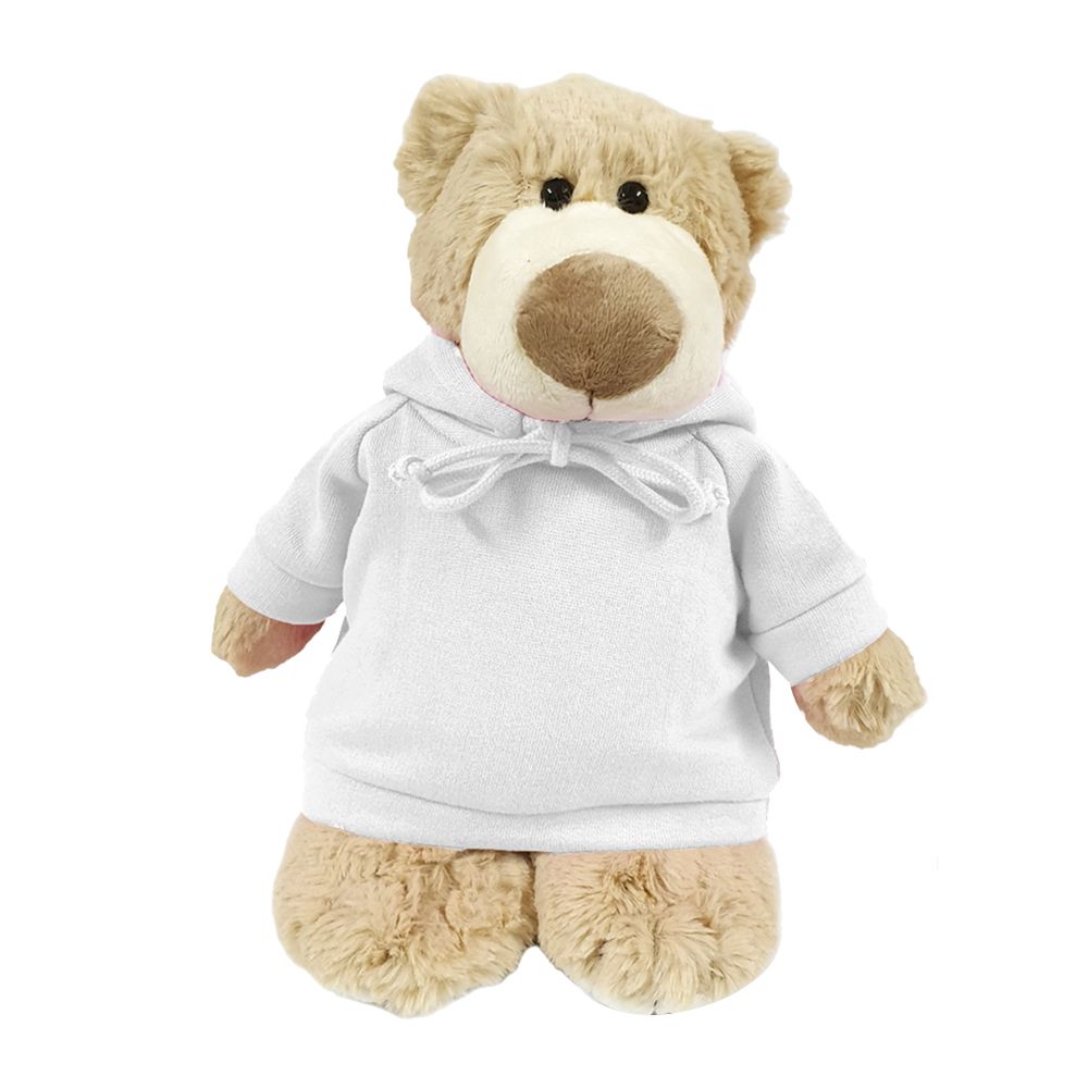 Fay Lawson - Super Soft Fluffy Mascot Bear With Trendy White Hoodie