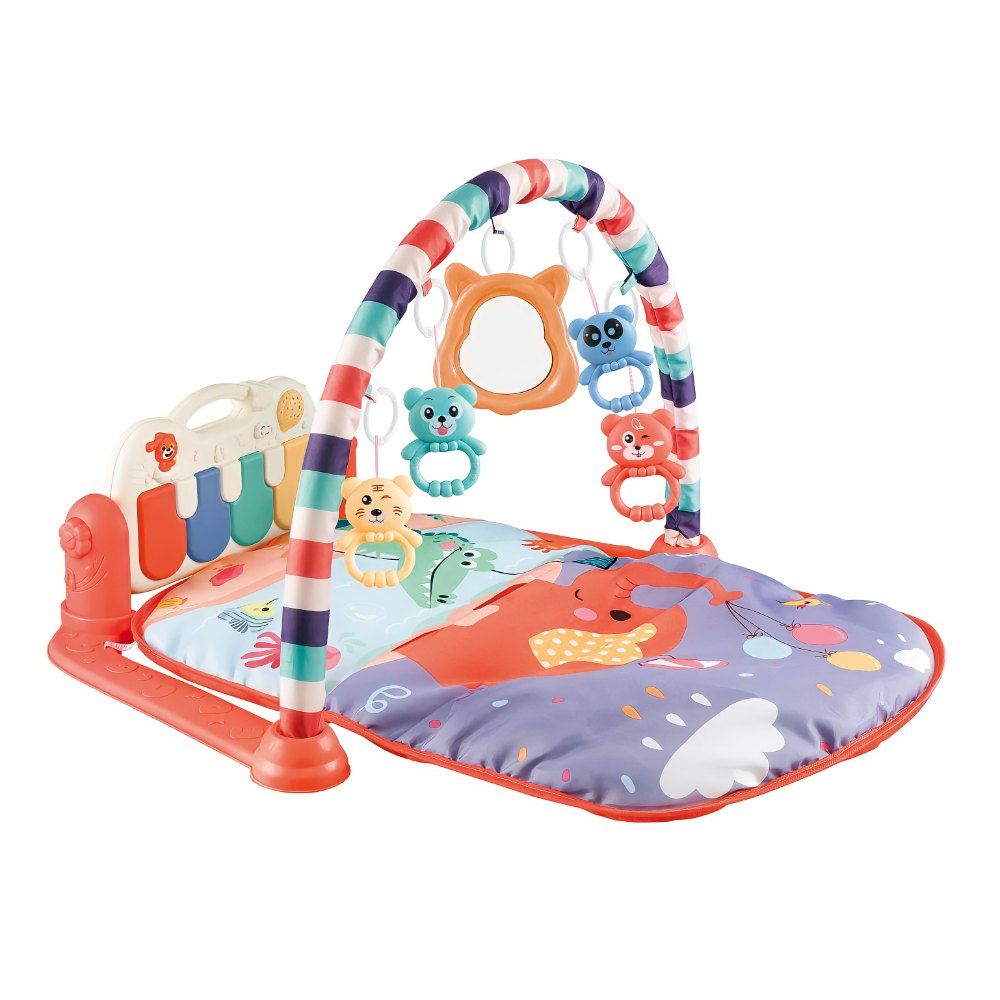 Factory Price -Elephant Double-Sided Pedal Piano Activity Playmat- Red