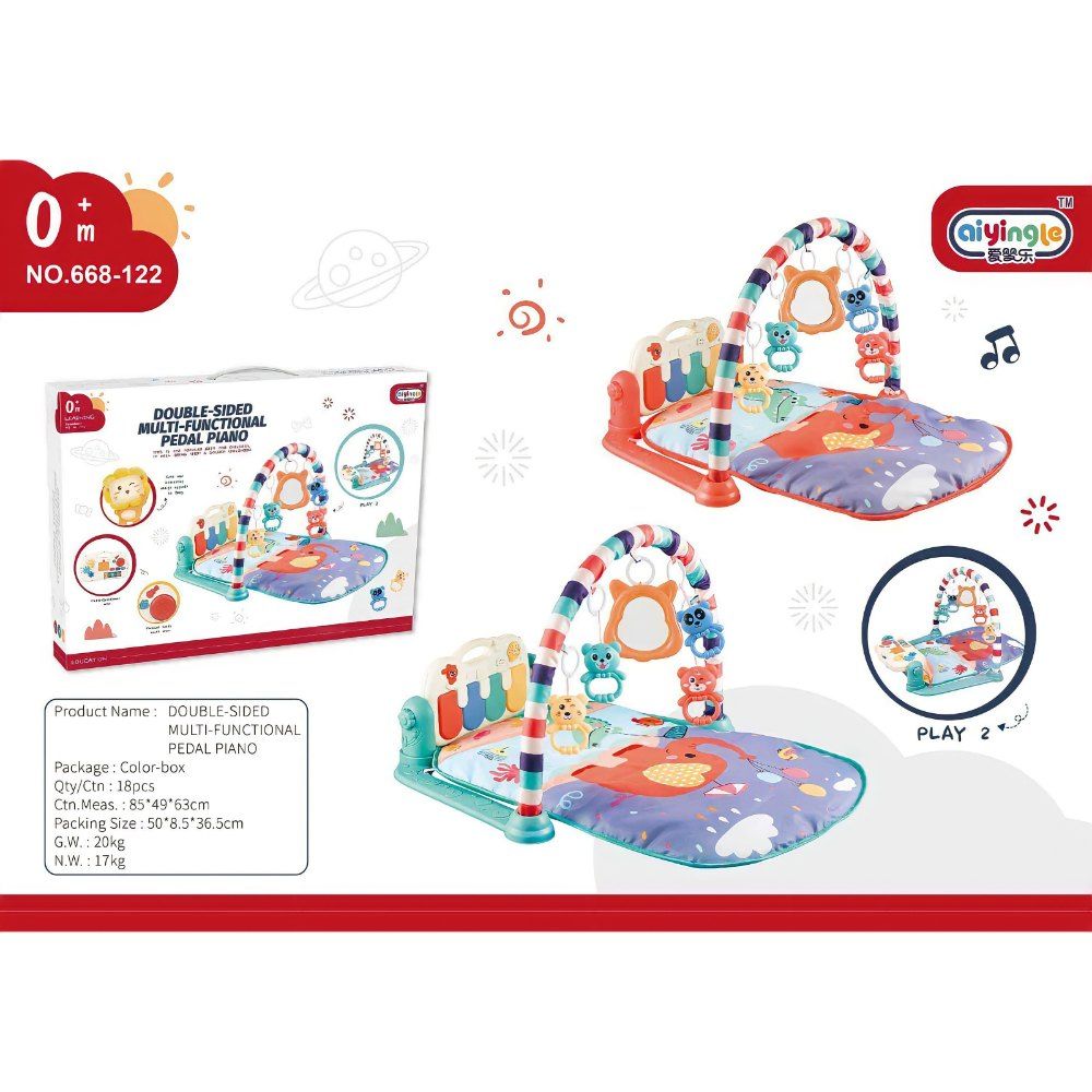 Factory Price -Elephant Double-Sided Pedal Piano Activity Playmat- Red