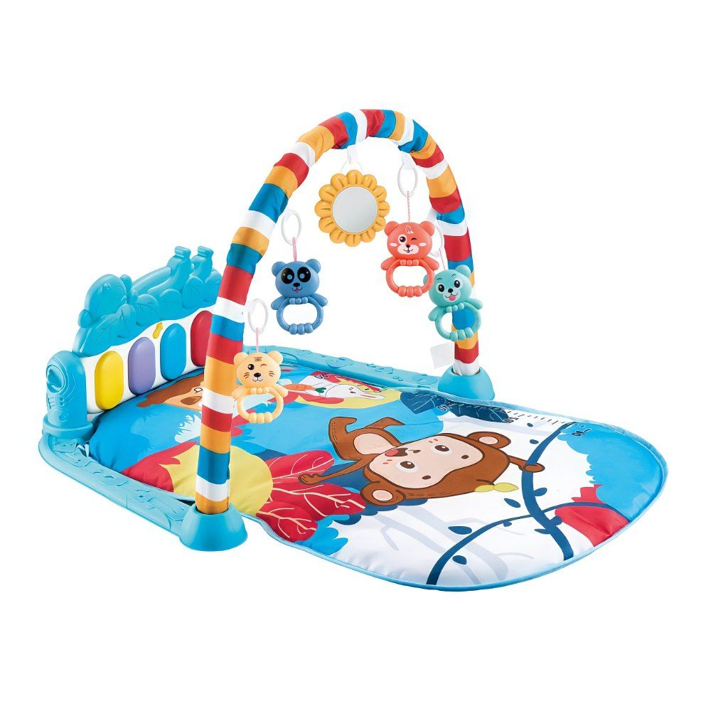 Factory Price -Monkey Hat Pedal Piano Activity Play Mat- Blue