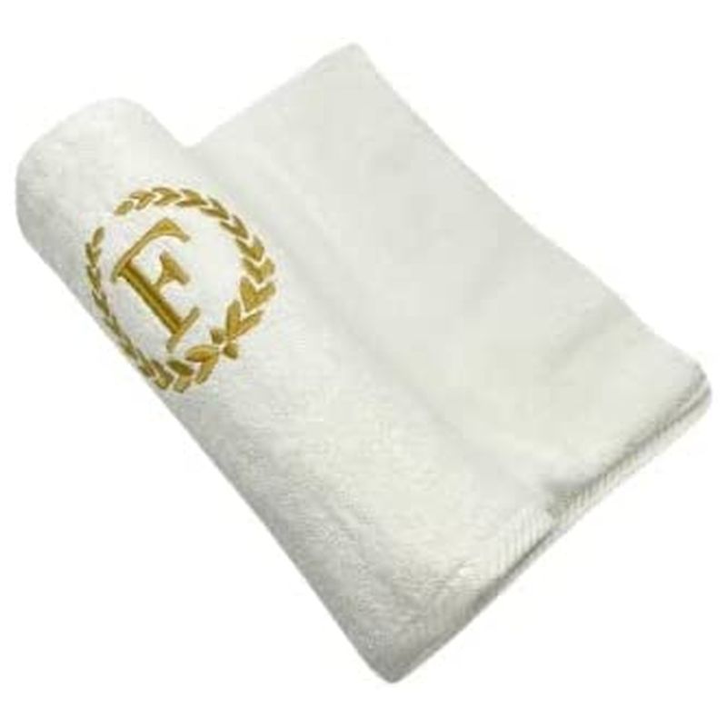 BYFT - Letter F Embroidered For You 2pc Towel Set - White