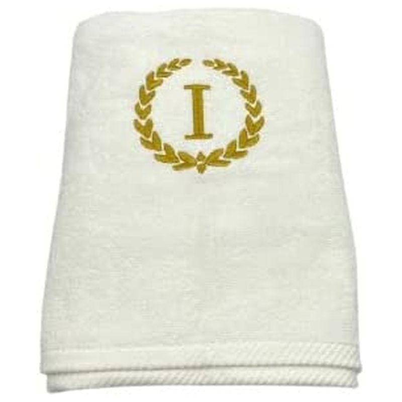 BYFT - Letter I Embroidered For You 2pc Towel Set - White