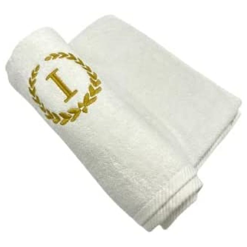 BYFT - Letter I Embroidered For You 2pc Towel Set - White