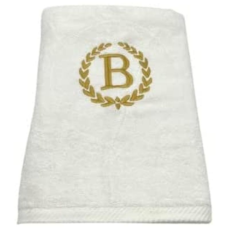 BYFT - Letter A Embroidered For You 2pc Towel Set - White