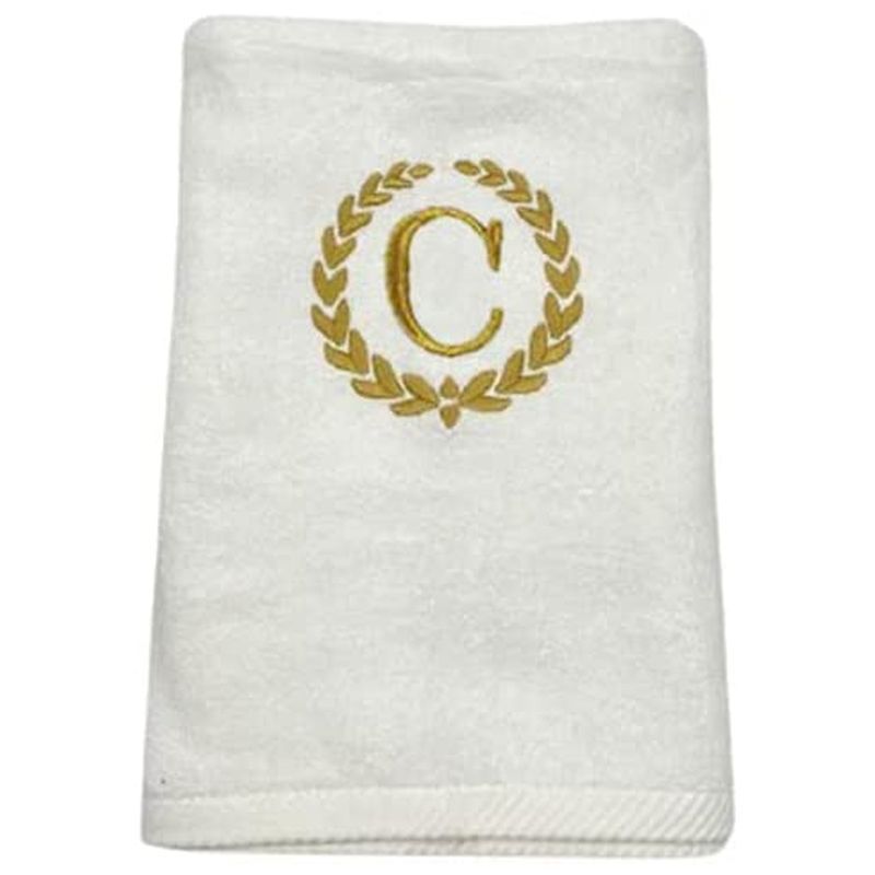 BYFT - Letter C Embroidered For You 2pc Towel Set - White