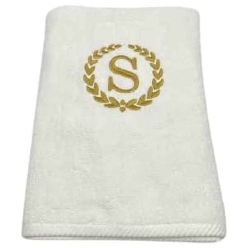 BYFT - Letter S Embroidered For You 2pc Towel Set - White