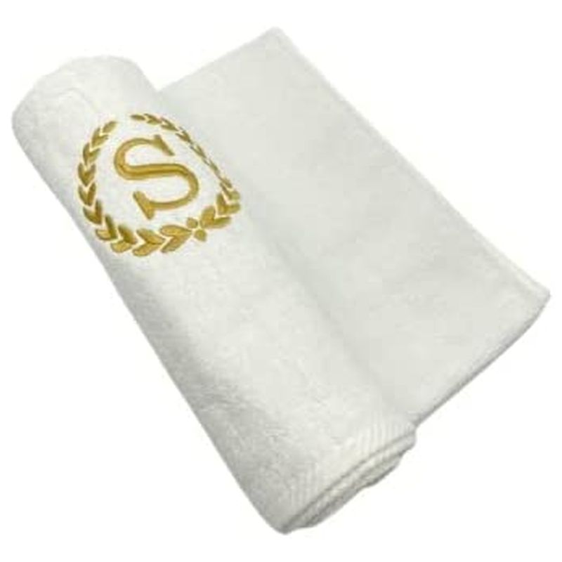 BYFT - Letter S Embroidered For You 2pc Towel Set - White