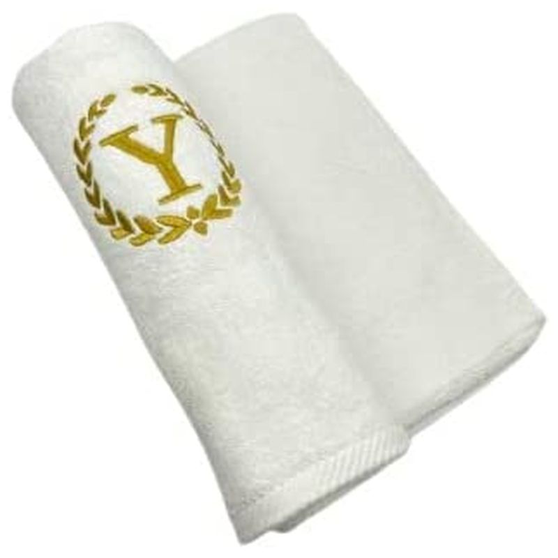 BYFT - Letter Y Embroidered For You 2pc Towel Set - White