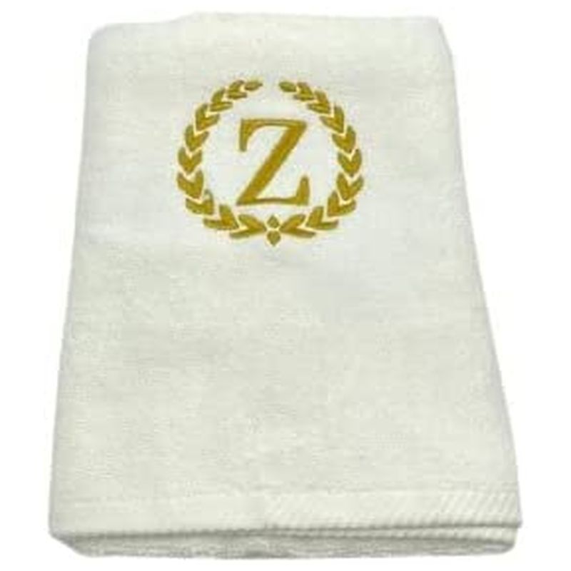 BYFT - Letter Z Embroidered For You 2pc Towel Set - White