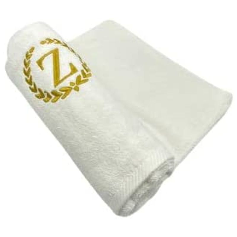 BYFT - Letter Z Embroidered For You 2pc Towel Set - White