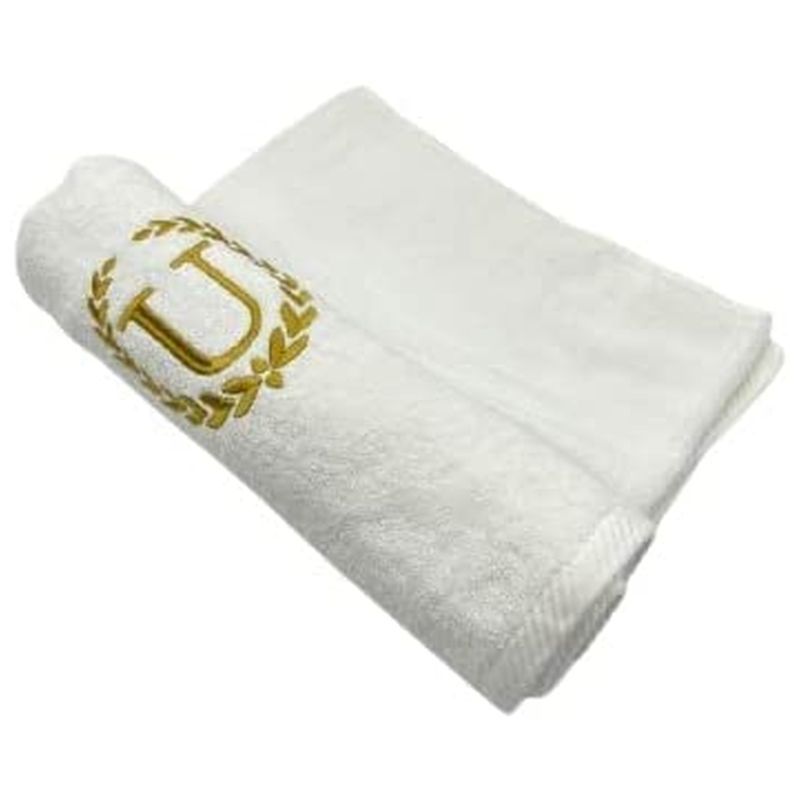 BYFT - Letter U Embroidered For You 2pc Towel Set - White