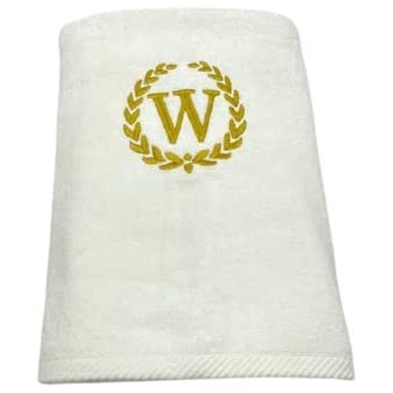 BYFT - Letter W Embroidered For You 2pc Towel Set - White