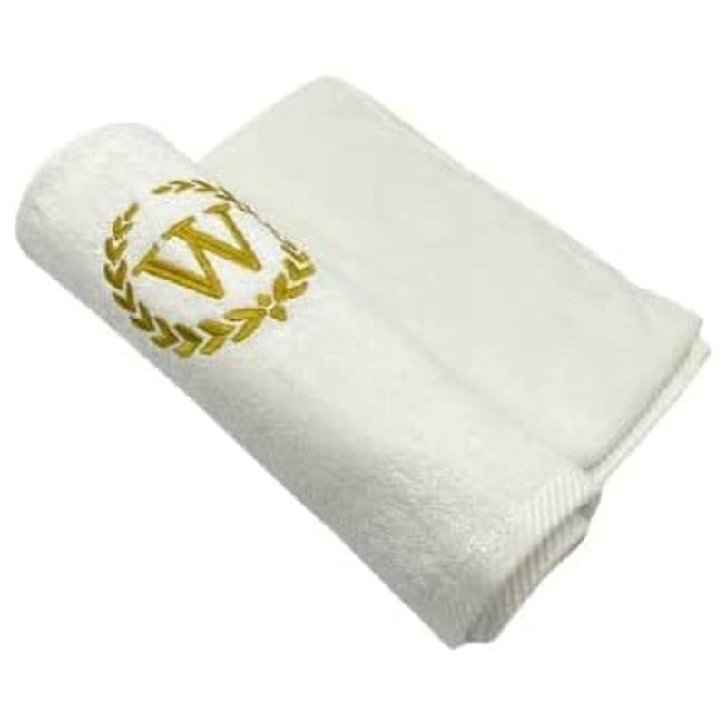 BYFT - Letter W Embroidered For You 2pc Towel Set - White