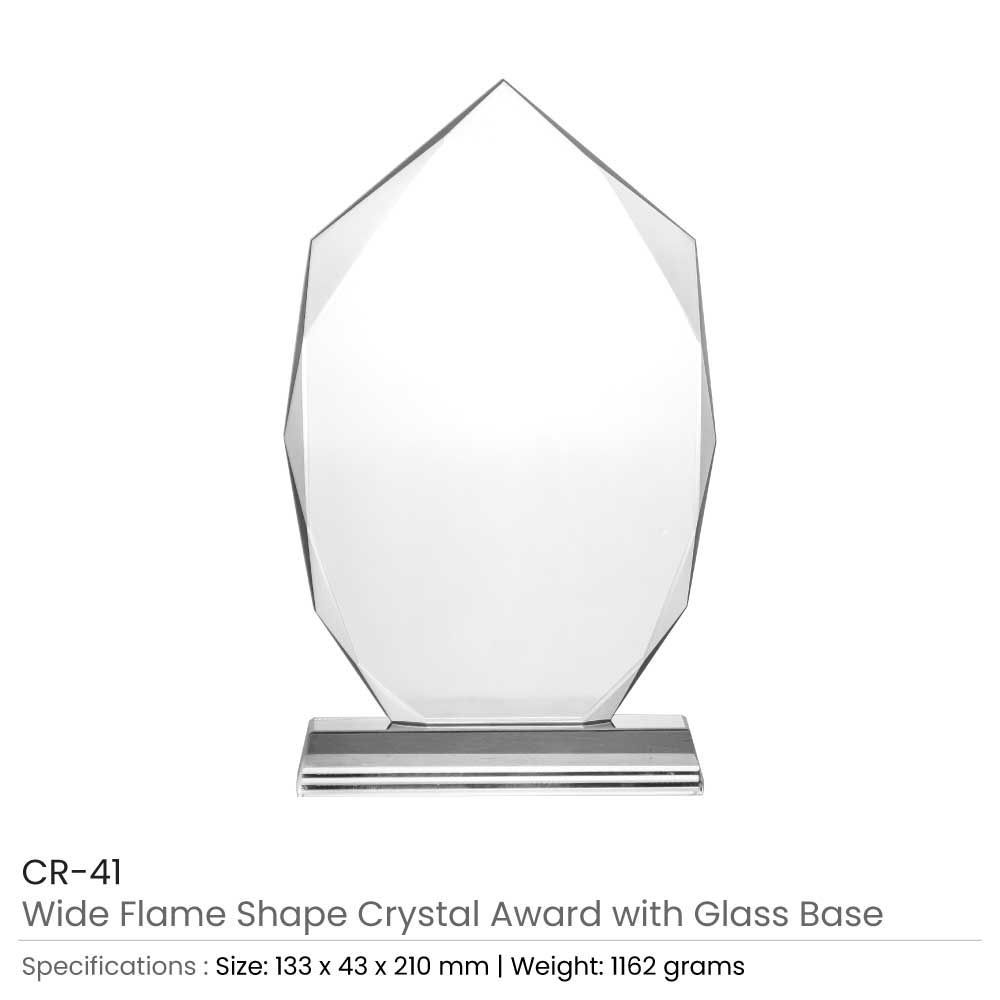 Byft - Wide Flame Crystal Award - Clear