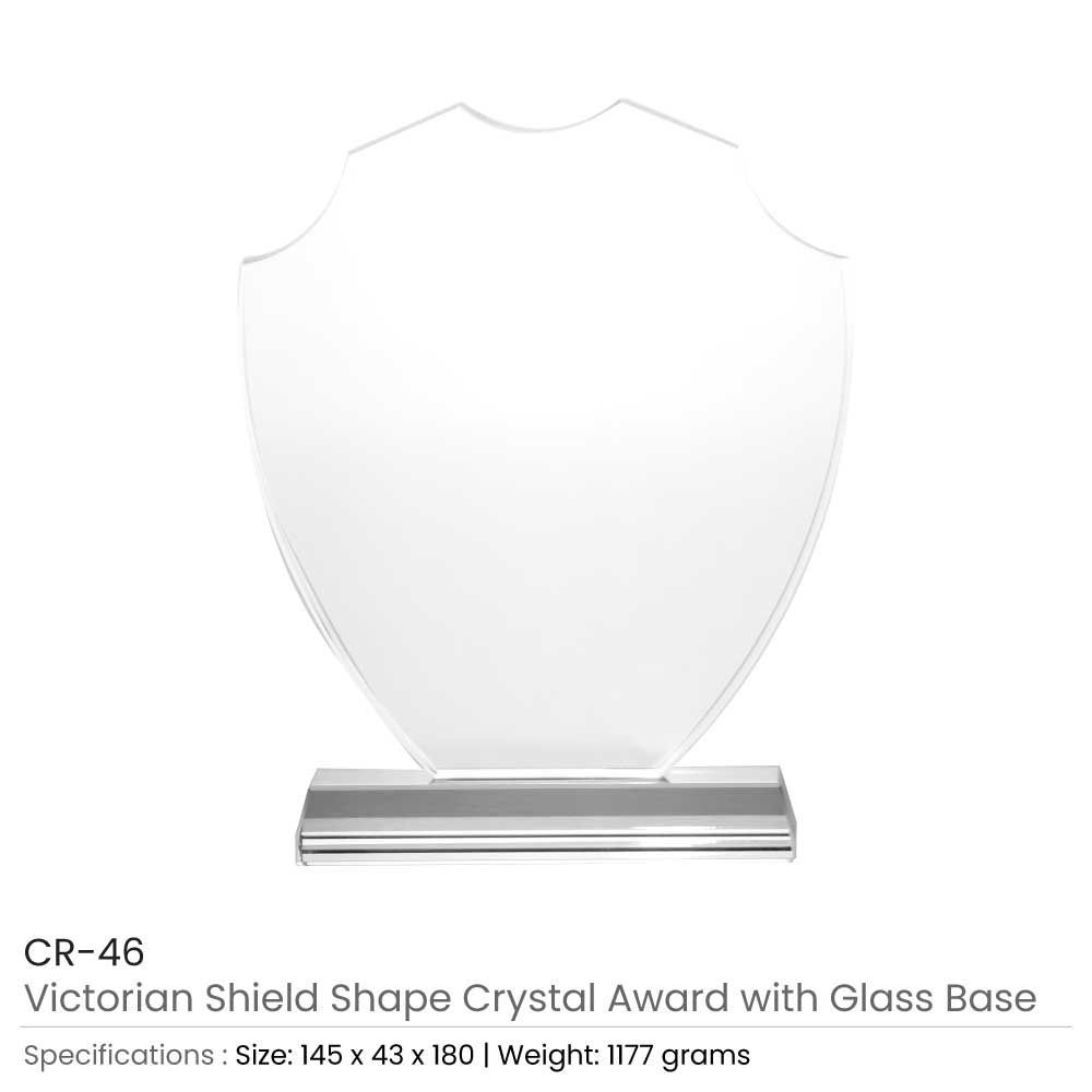 Byft - Victorian Shield Crystal Award - Clear