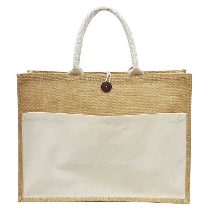 Byft - Jute Bag With Cotton Pocket - Beige