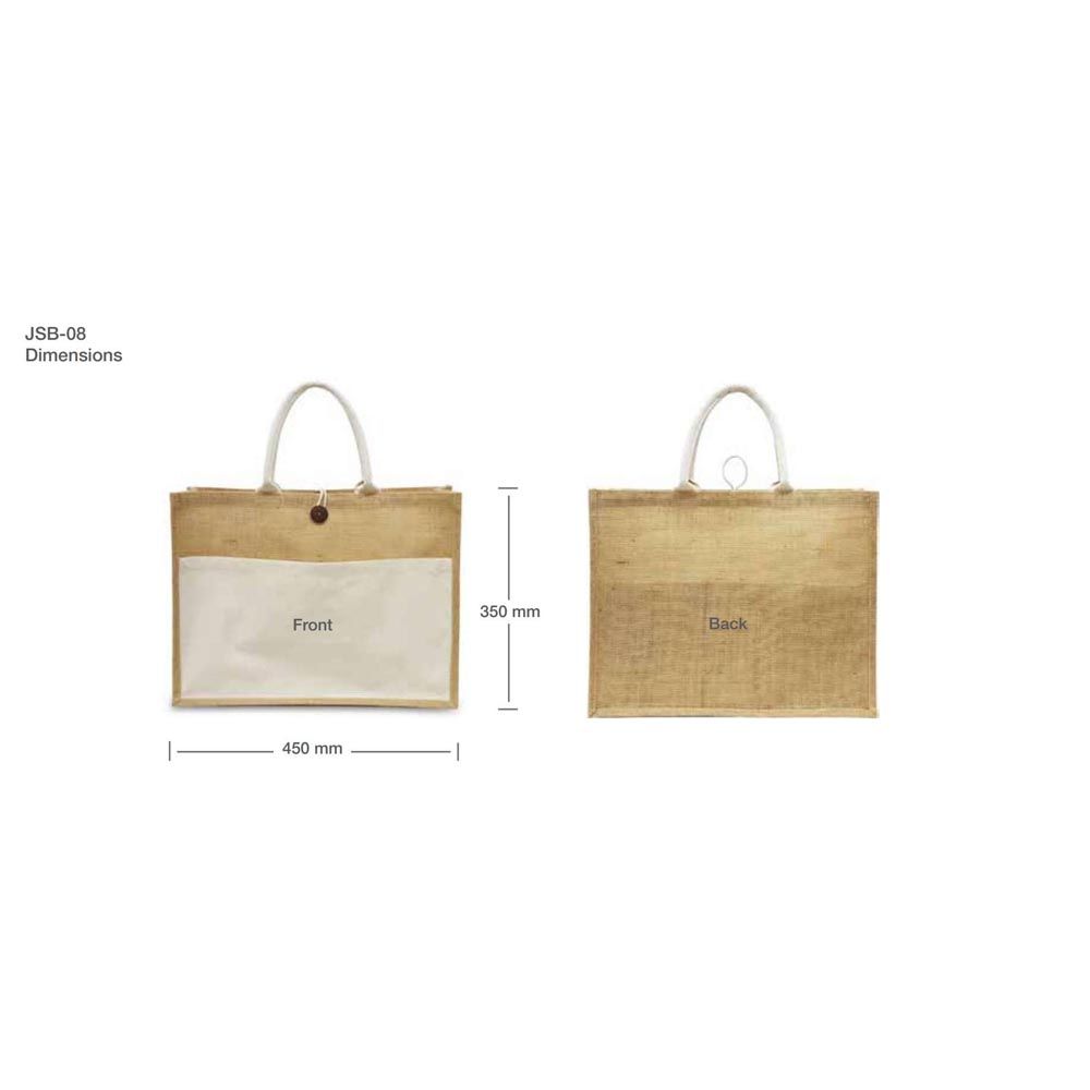 Byft - Jute Bag With Cotton Pocket - Beige