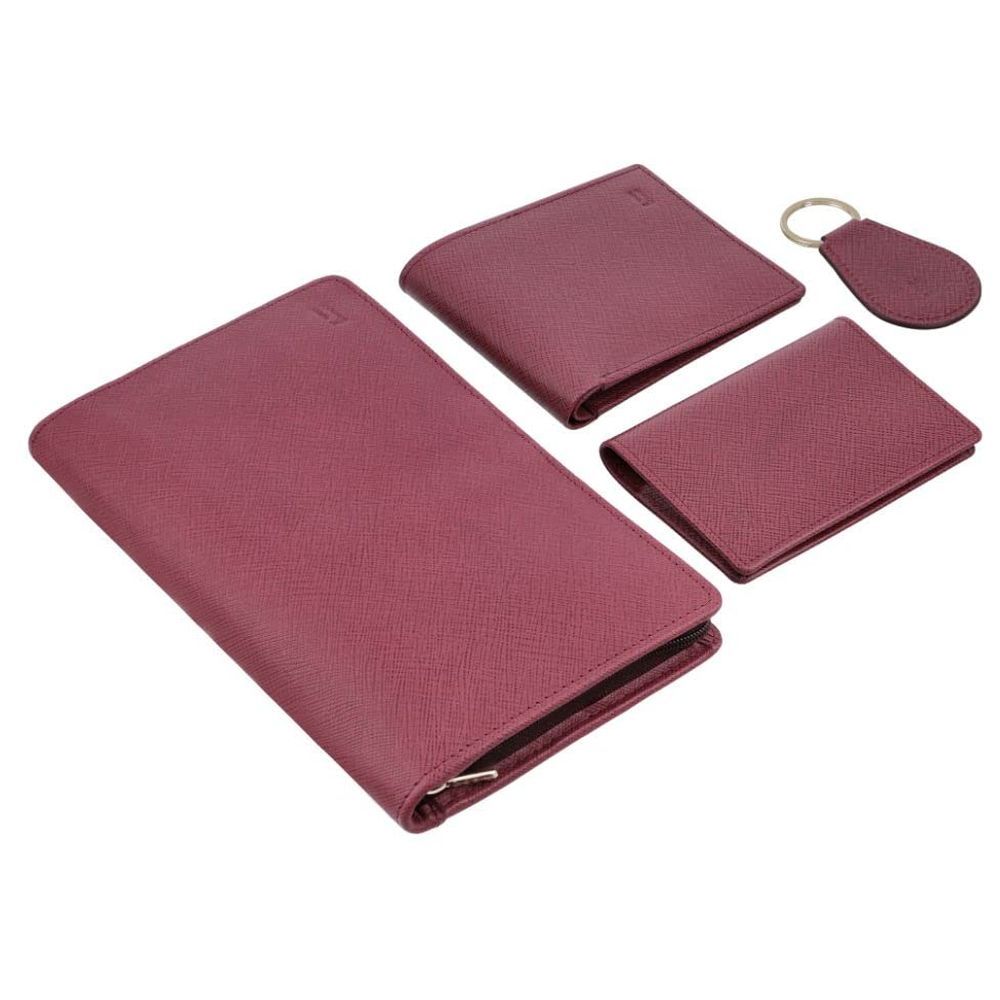 Jafferjees - 4pc-Set Petra Wallet Set For Men - Maroon