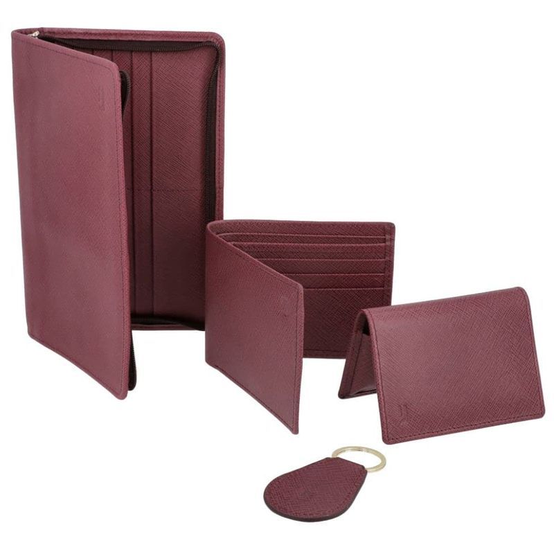 Jafferjees - 4pc-Set Petra Wallet Set For Men - Maroon