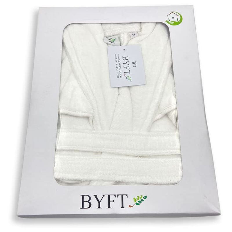 BYFT - Velour Cotton Bathrobe W/ Slippers - Optic White