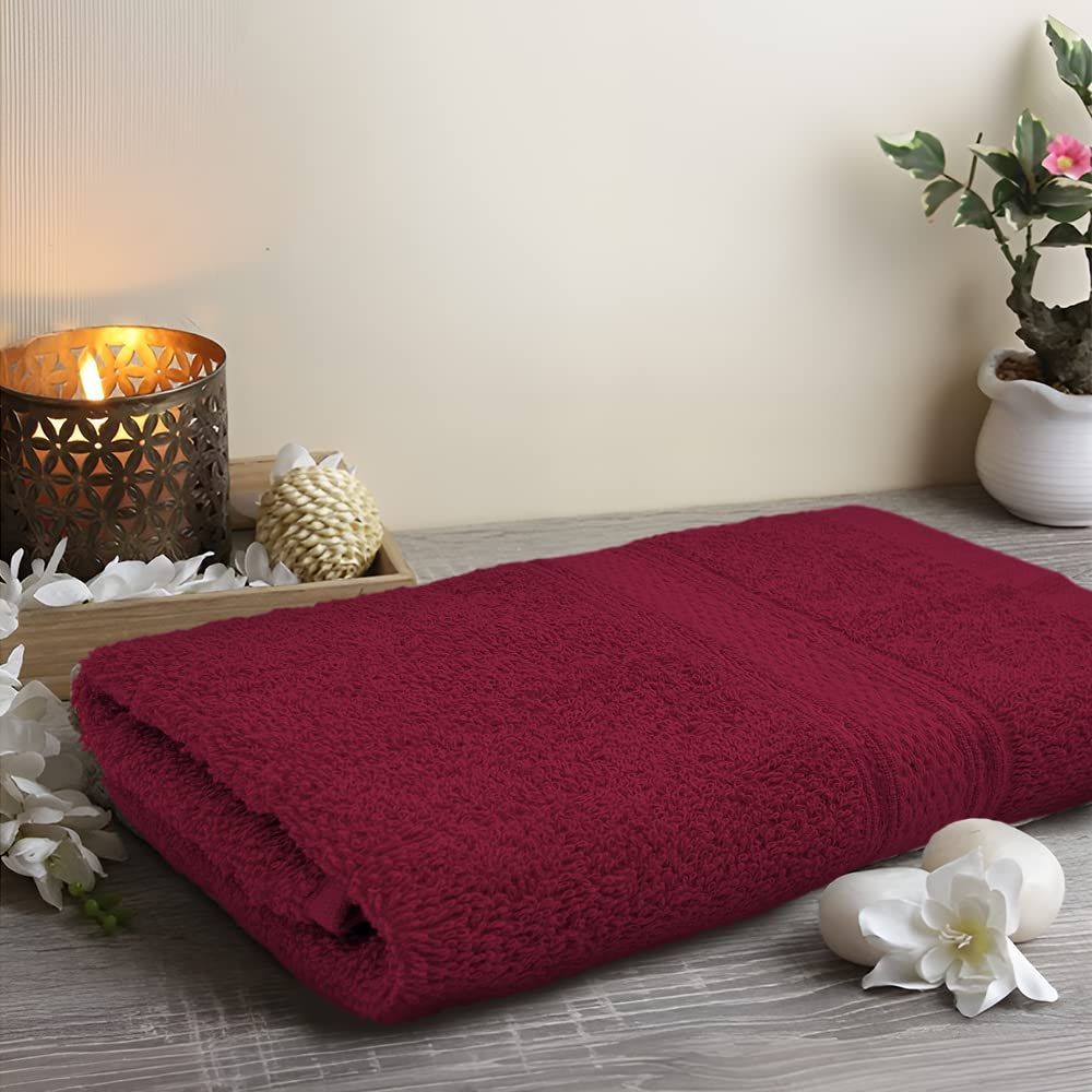 Byft - 100% Cotton Daffodil Hand Towel - 40X60Cm - Burgundy