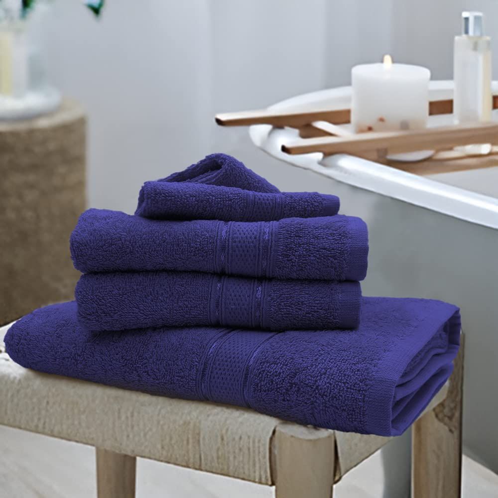 Byft - 100% Cotton Daffodil Bath Towel - 70X140Cm - Navy Blue