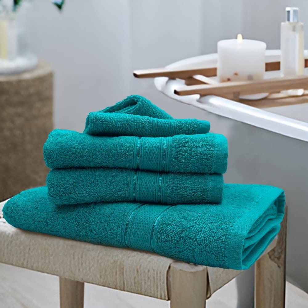 Byft - 100% Cotton Daffodil Bath Towel - 70X140Cm - Turquoise Blue