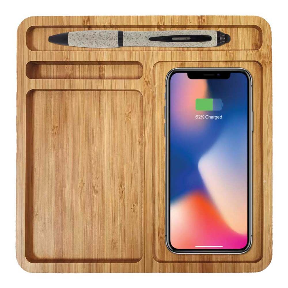 Byft - Wireless Charger Bamboo Docking Station - Natural