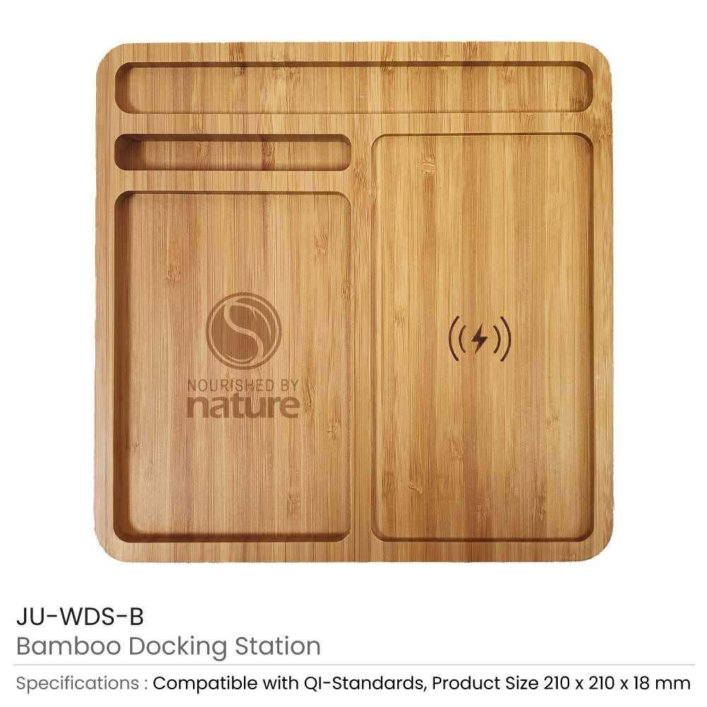 Byft - Wireless Charger Bamboo Docking Station - Natural