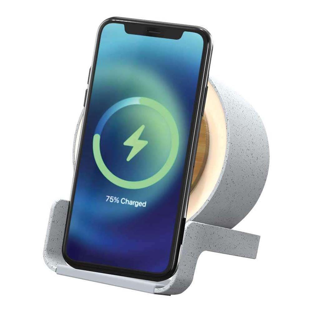 Byft - Wireless Charger w/ Bluetooth Speakers & Lamp - Grey